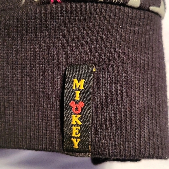MICKEY MOUSE Black Hoodie Grey & Pink Stars & Mickey Faces Size Small Disney - Picture 6 of 6